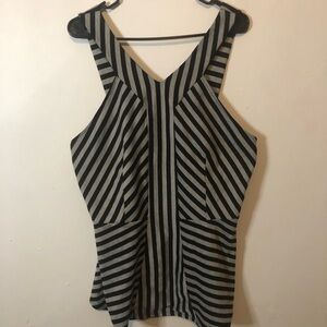 torrid Black and Gray Striped Halter Tank Top